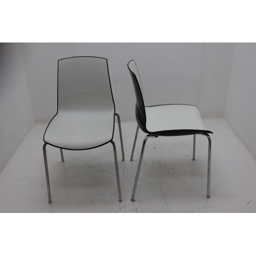 609 - Three Hermann Miller White and Black Retro Style Chairs, Approx 34