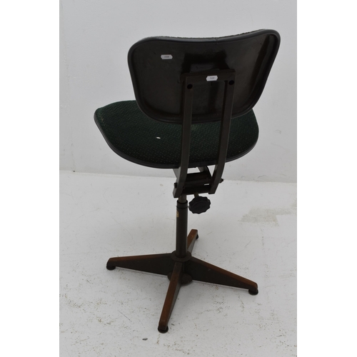 610 - Vintage industrial Evertaut engineers desk swivel chair