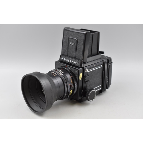 584 - Mamiya RB67 Pro-S 6x7cm Single Lens Reflex Camera with 90mm No 123548 Lens, Miranda 450CD Flash Unit... 