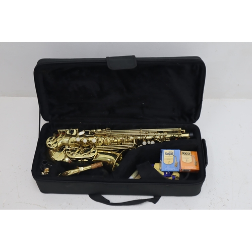 590 - A John Packer 041 Alto Saxophone, With Case and Accessories. Also Includes Music Stand and Saxophone... 