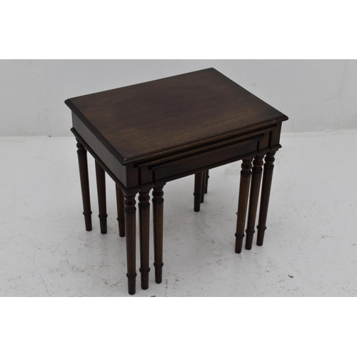 601 - A Wooden Nest of Three Tables, Approx 16