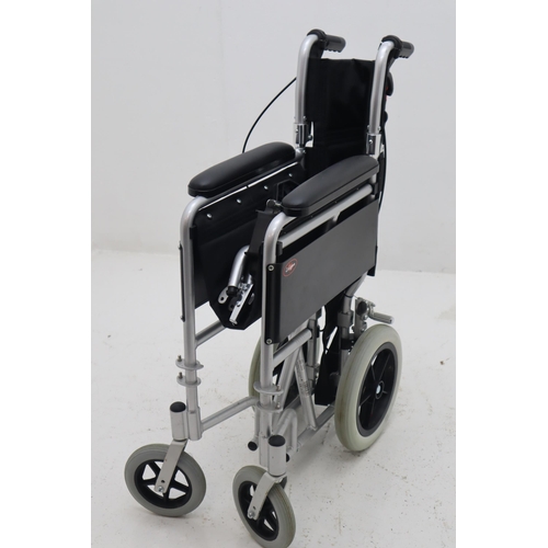 603 - Enigma Lightweight Fold Up Wheelchair with footrest and Brake Sytem Fitted