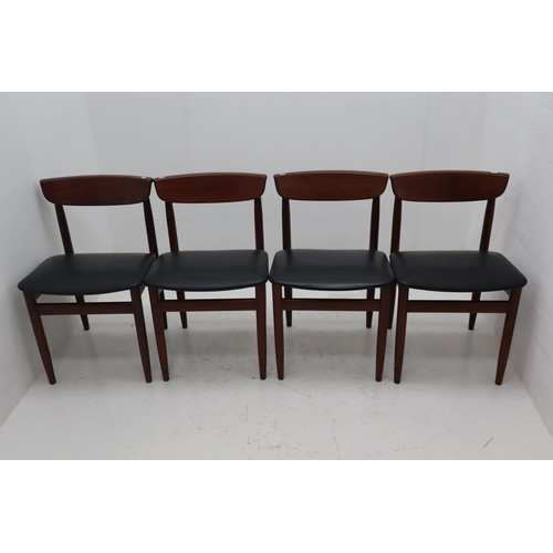 606 - Four Mid Century Danish G-Plan Rosewood Style Dining Chairs with Waterproof Seat Covering all in goo... 