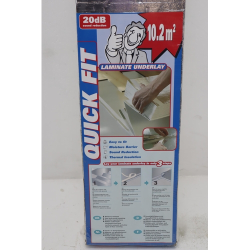 634 - Sealed Pack of Quick Fit Underlay for laminate Flooring 10.2 Sq mtr