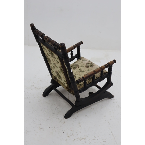 640 - A Child's American Rocking Chair With Velour Seat and Back, Approx 24