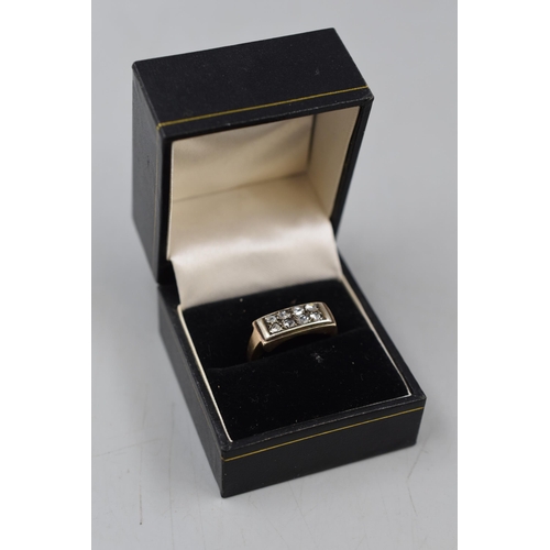 4 - Gold 585 (14ct) Gents Multi Stoned Diamond Signet Ring (Size P) Complete with Presentation Box