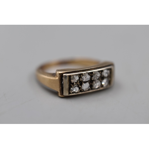 4 - Gold 585 (14ct) Gents Multi Stoned Diamond Signet Ring (Size P) Complete with Presentation Box