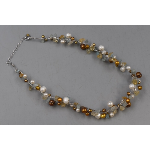 17 - Sterling Silver Pearl Necklace