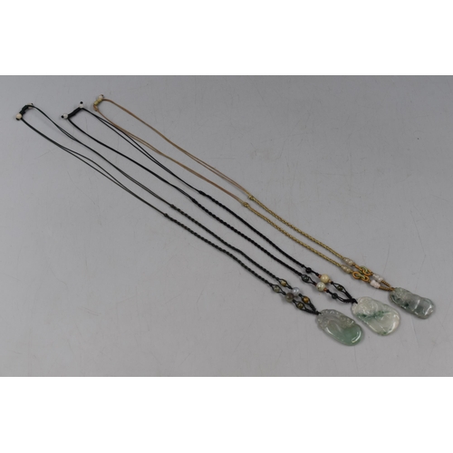 29 - Three Jade Pendant Necklaces in Box