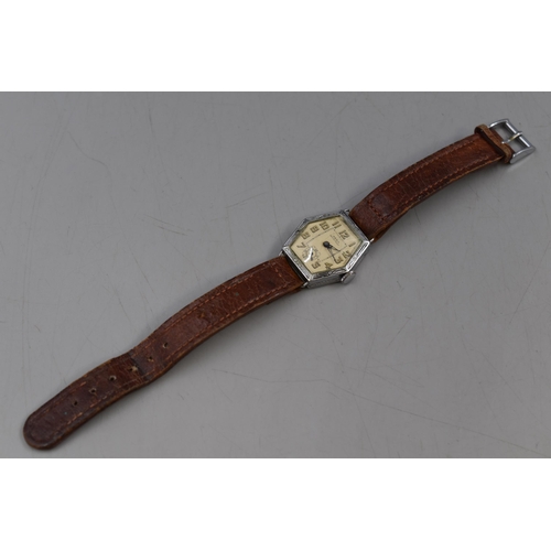 38 - Abra Art Deco Shock Proof Swiss Made Watch with Leather Strap (Working)