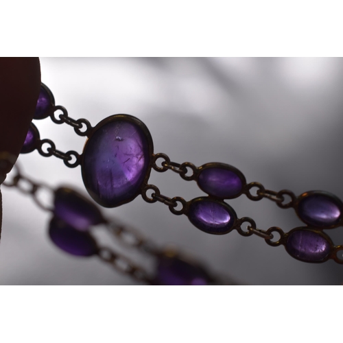 39 - Sterling Silver Purple Stoned Bracelet in Presentation Box