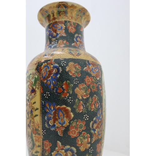 297 - Large Detailed Hand Painted Chinese Vase depicting a lakeside Gathering 18