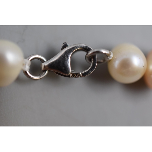 71 - Sterling Silver Pearl Necklace