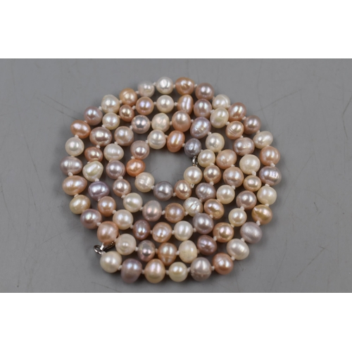 71 - Sterling Silver Pearl Necklace