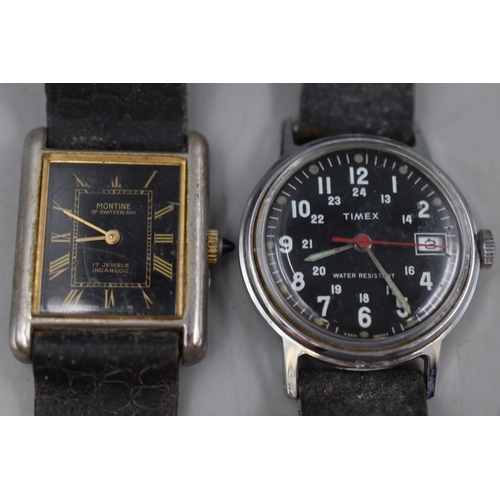 72 - Selection of 7 Vintage Gents Watches including Timex, Ingersoll, Montine and More