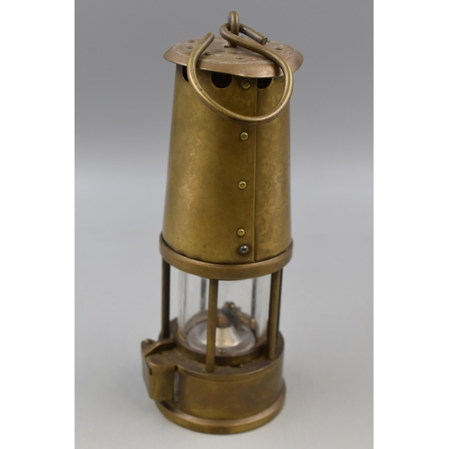 313 - A Vintage Brass 'The Protector Lamp & Lighting Co' Mining Lamp.