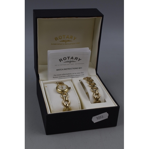 76 - Ladies Rotary Watch and Bracelet Set complete with Box and Paperwork