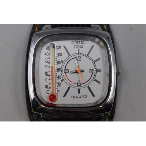 83 - Diesel Time Quartz Watch with Thermometer (Working)