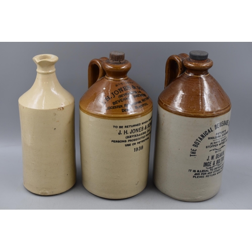 326 - Collection of Vintage Stoneware Jugs Displaying Beverage Suppliers names to include local Two with S... 