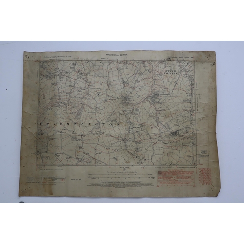 327 - Two Vintage Local Maps Of the Chorley Area (6 Inches To One Statute Mile), Both Approx 22.5