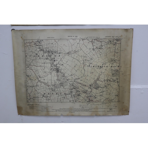 327 - Two Vintage Local Maps Of the Chorley Area (6 Inches To One Statute Mile), Both Approx 22.5