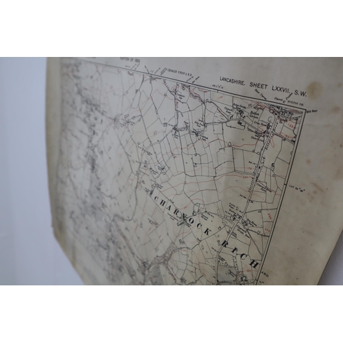 327 - Two Vintage Local Maps Of the Chorley Area (6 Inches To One Statute Mile), Both Approx 22.5