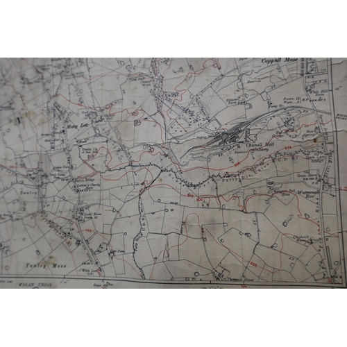 327 - Two Vintage Local Maps Of the Chorley Area (6 Inches To One Statute Mile), Both Approx 22.5