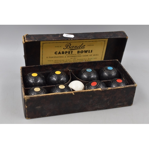 333 - Boxed Set of Vintage Banda Carpet Bowls , 4 Pairs With Jack