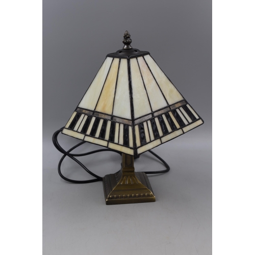 336 - Tiffany Style Table Lamp With LED Bulb. Approx 35cm Tall