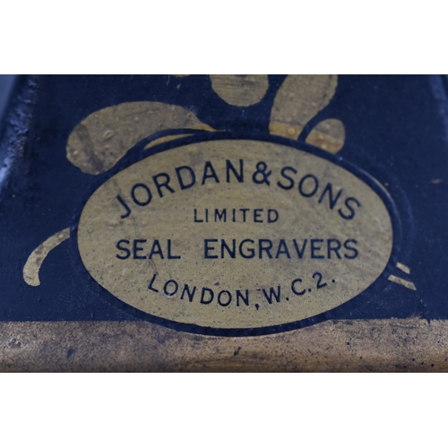 339 - Antique Accrington Anglers (Holdings) limited Seal Press made by Jordan and Sons of London