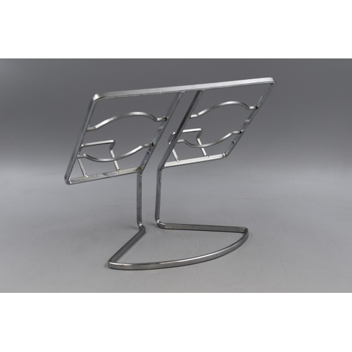 341 - Metal Chromium Plated Cook Book Stand approx 12