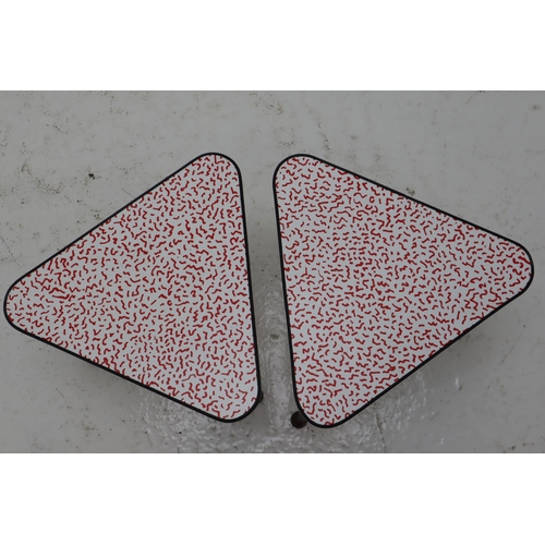 342 - Pair of Matching Vintage Triangular Formica Covered Coffee tables on in need of attention (loose leg... 