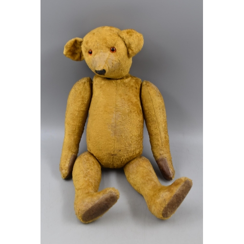 346 - Very Old Threadbare Teddy Bear Fully Articulated Measures Approx 50cm