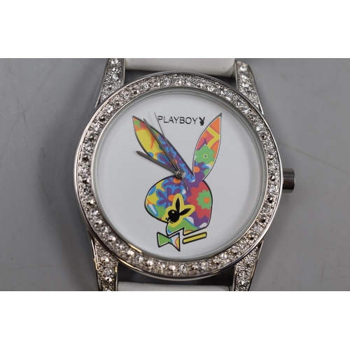 102 - Playboy Watch with Jewelled Bezel in Original Box