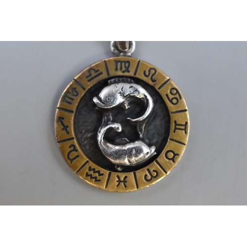 105 - Silver 925 Pisces Horoscope Pendant