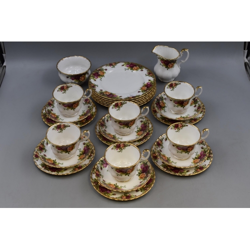 351 - Royal Albert Old country Roses 26 Piece Tea Set including Milk Jug and Sugar bowl. Please view pictu... 