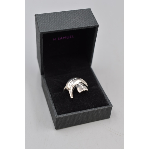 111 - Silver 925 Dolphin themed Ring (Size Q) Complete with Presentation Box