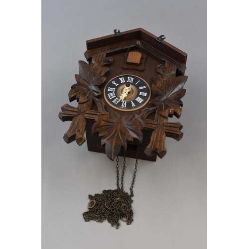 358 - A Wooden Cuckoo Clock, With Mechanism. No Weight or Pendulum.