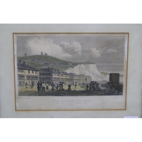 359 - Three Framed and Glazed Vintage Litho Prints depicting The Main Parade kent, Middleham Castle Yourks... 