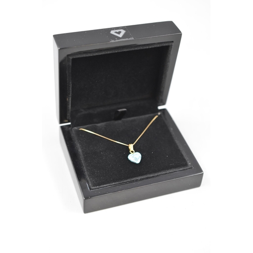117 - Gold 375 (9ct) Turquoise Stoned Pendant Necklace complete with presentation box