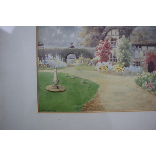 360 - An A.Rosser Framed and Glazed Original Watercolour Depicting Rural Cottage, Approx 13