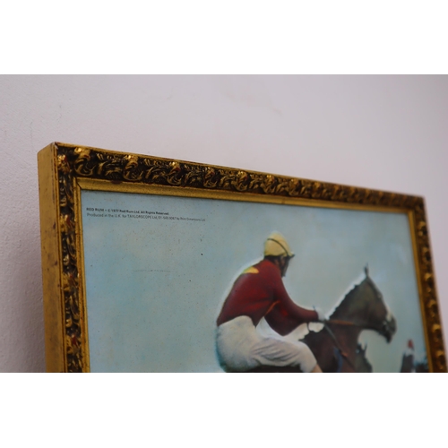 361 - A Framed Red Rum Relief, Depicting The 1977 Grand National. Approx 13