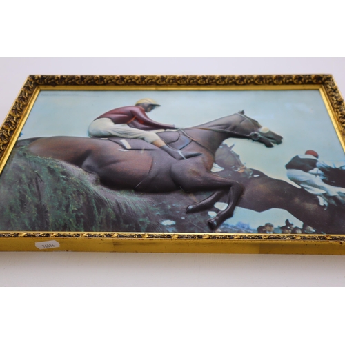 361 - A Framed Red Rum Relief, Depicting The 1977 Grand National. Approx 13