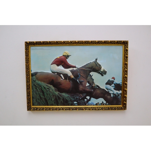 361 - A Framed Red Rum Relief, Depicting The 1977 Grand National. Approx 13