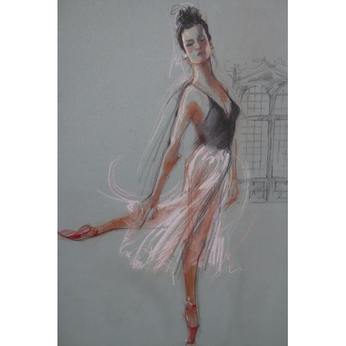 367 - Two Large Wall Hanging Canvases Depicting Ballet Sketches, Approx 30.5