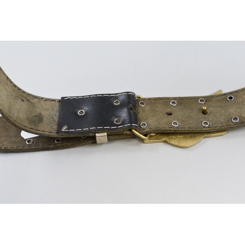 377 - Leather belt with Honda Winged Buckle