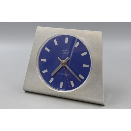 378 - Kienzle Design Chronoquartz brushed Steel Mantle Clock