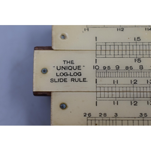 386 - Two Vintage Slide Rules, A PIC In Leather Case and Unique 'Log-Log'.