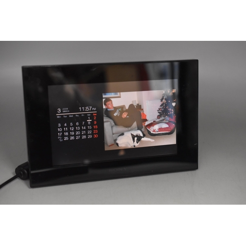 394 - Sony Digital Photo Frame Model Number DPF-D70 (Powers Up When Tested), Sony Cybershot DSC-T200, BENQ... 