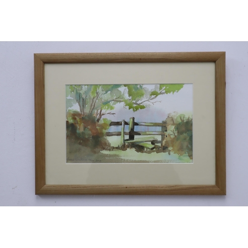 396 - An Original Anne Gladstone Framed and Glazed Watercolour, Depicting Stile. Approx 12